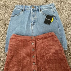 2 NWT Forever 21 Skirts